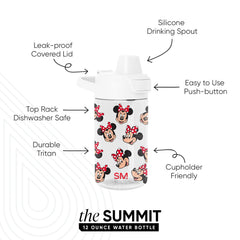 Summit Kids Plastic Water Bottle with Simple Flip Straw Lid