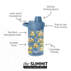 Summit Kids Plastic Water Bottle with Simple Flip Straw Lid